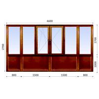 Французский балкон 2700x4600 Rehau 70 мм 2-камерный стеклопакет ламинированное энергосберегающее