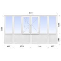Французский балкон 2700x4600 Elex 70 мм 2-камерный стеклопакет