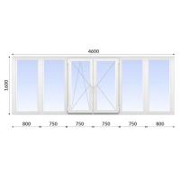 Балкон П-образный 1600x4600 Wintech 60 мм 2-камерный стеклопакет энергосберегающий