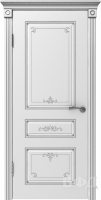 Межкомнатная дверь Вивьен Белая эмаль патина серебро